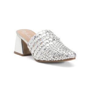 MATISSE Silver Leather Lexie Heel Mules